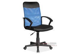 Q-702, kancelářská židle, látka černá / síťovina modrá