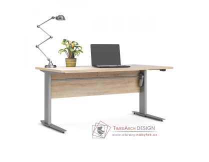 OFFICE 80400/318, výškově nastavitelný psací stůl, silver grey / dub sonoma