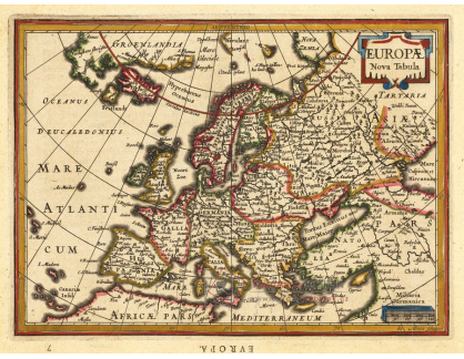 A-3597 Jodocus Hondius - Mapa Evropy roku 1630