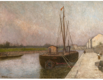 Jakub Schikaneder - Průplav s lodí