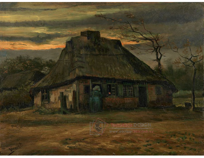 VR2-242 Vincent van Gogh - Chalupa se slaměnou střechou za soumraku
