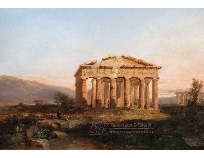 VSO 547 Jules Coignet - Chrám Paestum ve večerním světle