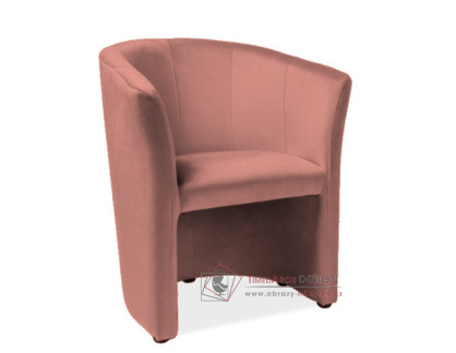 TM-1 VELVET, čalouněné křeslo, látka Bluvel 52 starorůžová