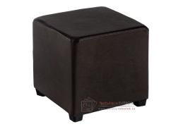 NIKI NEW, taburet, textilní PU kůže tmavě hnědá