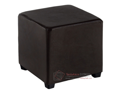 NIKI NEW, taburet, textilní PU kůže tmavě hnědá