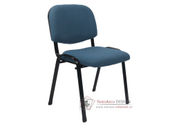 Konferenční židle ISO 2 NEW, černá / látka tmavě modrá