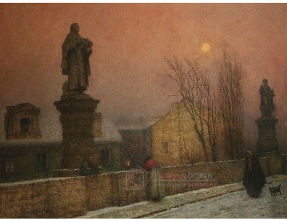 Jakub Schikaneder - Vzpomínka na Karlově mostě