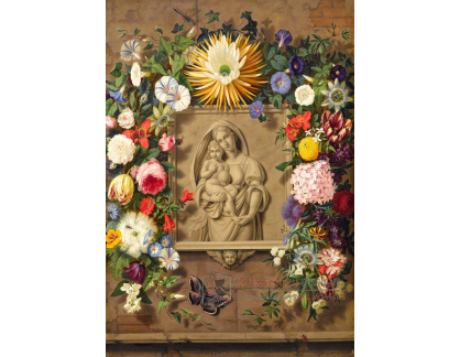 XV-284 Carl Adolf Senff - Madonna s dítětem zahalené v květinách
