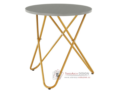 RONDEL, příruční stolek, zlatá / šedá