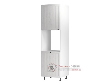 PROVANCE, skříňka na vestavnou troubu D60P - levá, bílá / borovice andersen