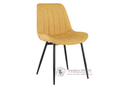 HAZAL, jídelní židle, černá / ekokůže žlutá 
