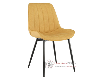 HAZAL, jídelní židle, černá / ekokůže žlutá 