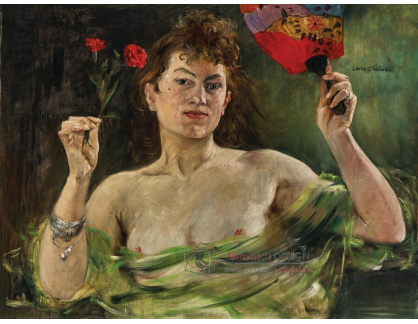 A-7076 Lovis Corinth - Dívka s vějířem a karafiáty