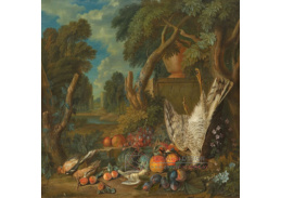 A-8843 Pieter Andreas Rysbrack - Lovecké zátiší s ovocem v krajině