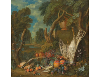A-8843 Pieter Andreas Rysbrack - Lovecké zátiší s ovocem v krajině