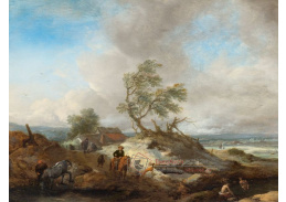 D-6533 Philips Wouwerman - Bouřlivá krajina s postavou