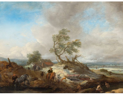 D-6533 Philips Wouwerman - Bouřlivá krajina s postavou