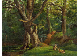 SO XII-337 Hubert von Herkomer - Zajíci v lese