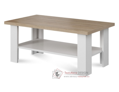 VANEL 7, konferenční stolek 110x60cm, bílá / dub