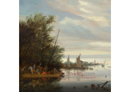 A-3331 Salomon van Ruysdael - Říční krajina s trajektem a cestovateli