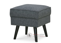 AK-A1316 GREY2, čalouněný taburet, černá / látka šedá