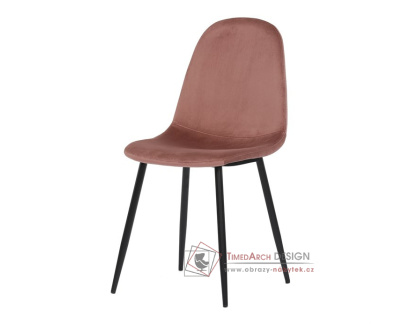 CT-971 PINK4, jídelní židle, černá / látka růžová