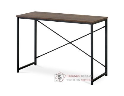 GD-504 OLW, pracovní stůl, černá / staré dřevo