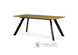 HT-723 OAK, jídelní stůl 180x90cm, černý lak / dub divoký