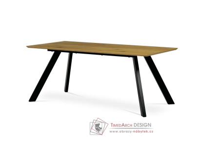 HT-723 OAK, jídelní stůl 180x90cm, černý lak / dub divoký