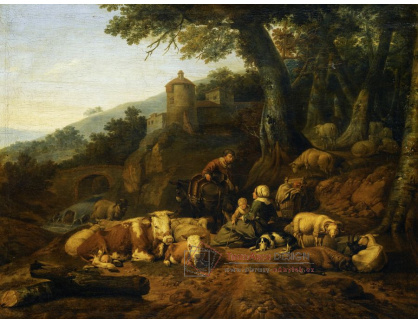 DDSO-1405 Johann Heinrich Roos - Krajina s honáky a stádem