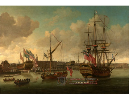 SO IX 338 John Cleveley - Spouštění lodí v Deptfordu