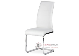 DCL-408 WT, jídelní židle, chrom / ekokůže bílá