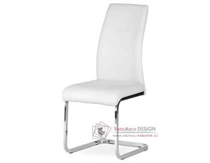 DCL-408 WT, jídelní židle, chrom / ekokůže bílá