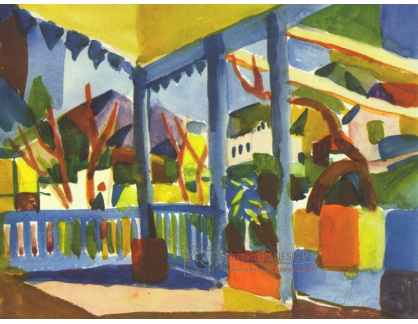 VAM17 August Macke - Terasa venkovského domu v St. Germain