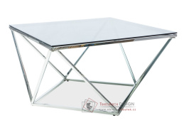 SILVER A, konferenční stolek, chrom / kouřové sklo