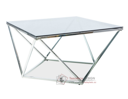 SILVER A, konferenční stolek, chrom / kouřové sklo