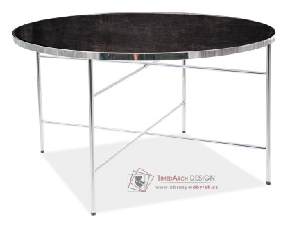 IBIZA B, konferenční stolek, chrom / mramorové sklo