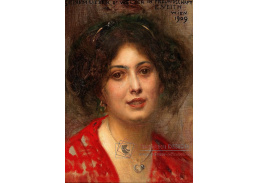 A-923 Eduard Veith - Portrét mladé ženy v červených šatech