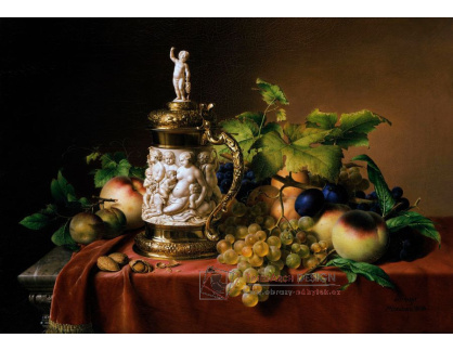 A-1358 Johann Wilhelm Preyer - Dezertní ovoce a pohár ze slonoviny