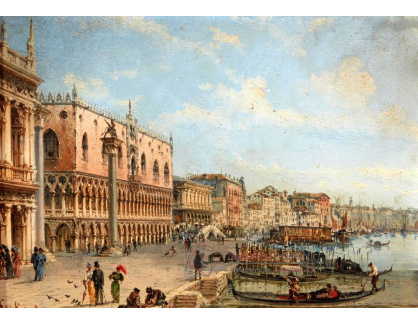 A-2127 Giovanni Grubas - Pohled na Molo s Palazzo Ducale v Benátkách