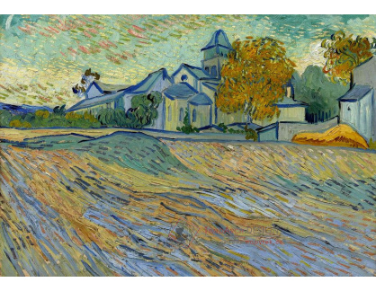 A-12 Vincent van Gogh - Pohled na kostel Saint-Paul-de-Mausole