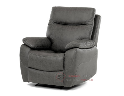 TV-4092 GREY3 relaxační polohovací křeslo, látka šedá v dekoru vintage