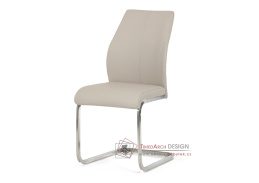 DCL-D1277 CRM, jídelní židle, broušený nerez / ekokůže krémová