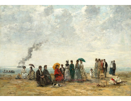 A-2069 Eugene Louis Boudin - Postavy na pláži