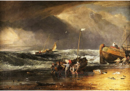 A-5457 Joseph Mallord William Turner - Pobřežní scéna s rybáři táhnoucími loď na břeh