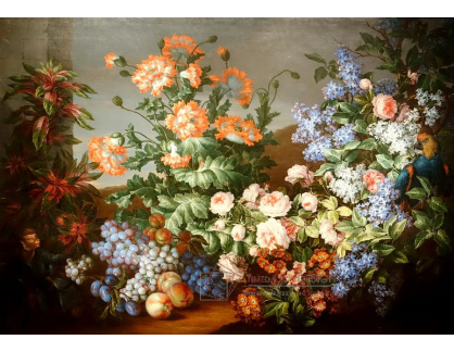 D-7346 Jean-Baptiste Monnoyer - Zátiší s květinami, ovocem, papouškem a opicí