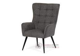 AK-315 GREY2, čalouněné křeslo, černá / látka šedá