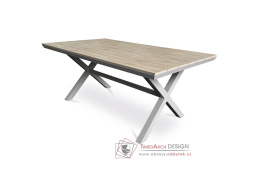 AZT-S1510 OAK, zahradní stůl 180x100cm, hliník / polywood světlý dub
