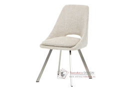 DCL-W1174 CRM2, jídelní židle, broušený nerez / látka krémová