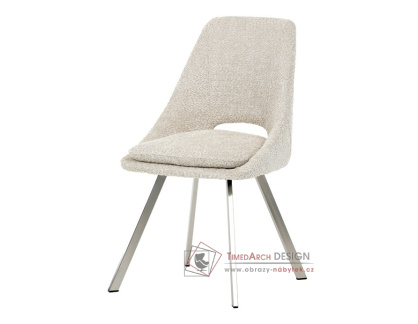 DCL-W1174 CRM2, jídelní židle, broušený nerez / látka krémová
